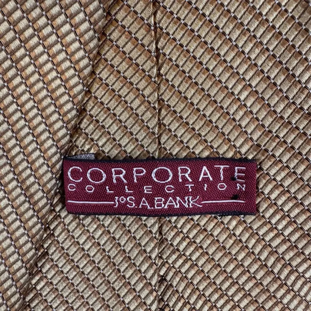 Jos. A. Bank Corporate Collection Men’s Silk Necktie Gold Geometric Made USA Tie
